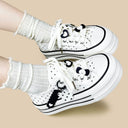 Y2K Heart Bunny Polka Dot Platform Canvas Sneakers – Women's Bunny Bobo's House 