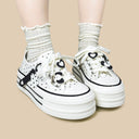 Y2K Heart Bunny Polka Dot Platform Canvas Sneakers – Women's Bunny Bobo's House 