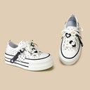 Y2K Heart Bunny Polka Dot Platform Canvas Sneakers – Women's Bunny Bobo's House 