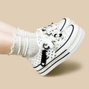 Y2K Heart Bunny Polka Dot Platform Canvas Sneakers – Women's Bunny Bobo's House 