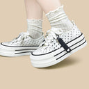 Y2K Heart Bunny Polka Dot Platform Canvas Sneakers – Women's Bunny Bobo's House 