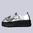 Y2K Silver Bow Dark Kawaii Chunky Mary Jane – Women's Ghost Bobo's House 