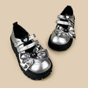 Y2K Silver Bow Dark Kawaii Chunky Mary Jane – Women's Ghost Bobo's House 