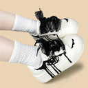 Dark Kawaii Ink Rose Handpainted Chunky Sneakers – Women's