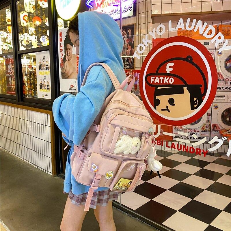 Kawaii Korea Style Multi-Pocket Shoulder Backpack