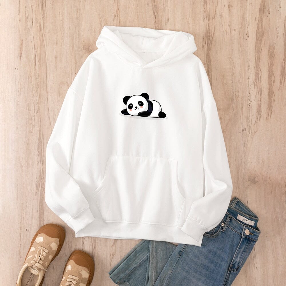 Bam Bam the Panda Oversized Soft Hoodies 0 Bobo&#39;s House White S 