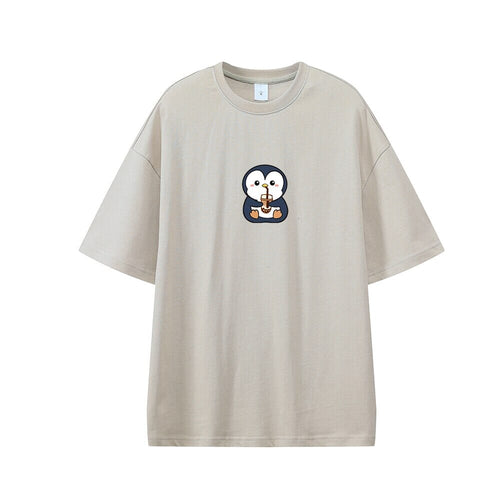 Boba Lovin Penguin Oversized Drop Shoulder T-Shirt 0 Bobo's House 