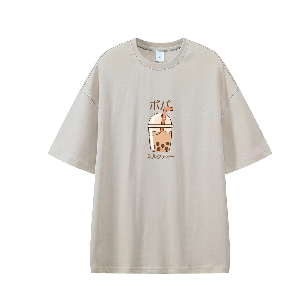Boba Milk Tea Oversized Drop Shoulder T-Shirt 0 Bobo&#39;s House 