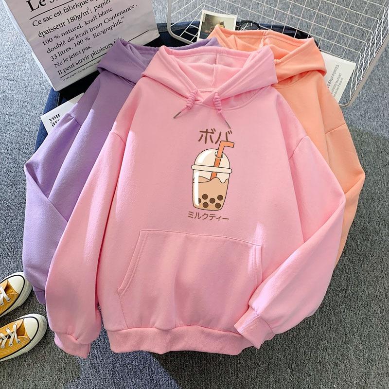 Boba Milk Tea Soft Hoodie Front Print - Bobo's House