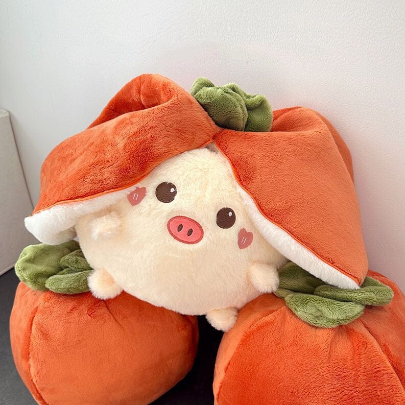 Cute Fruit Turned Strawberry Rabbit Doll Plush Toys Pillow Pillows Bobo&#39;s House Pig Persimmon Goes Well 18cm 