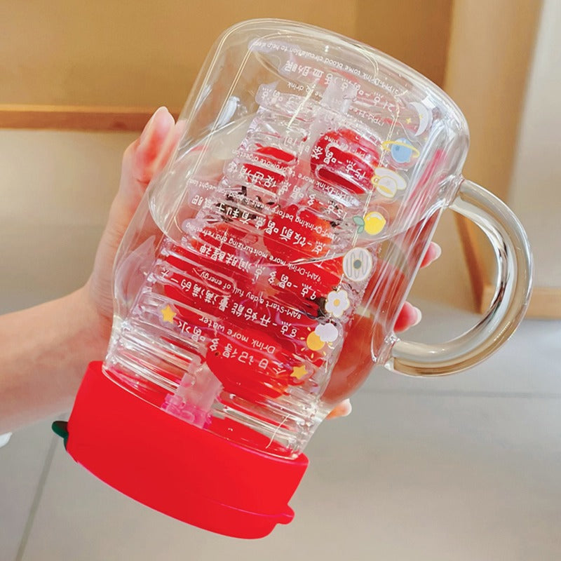 Fruitful Water on The Go Glass Cups w/ Straws - 800 ml - Bobo's House