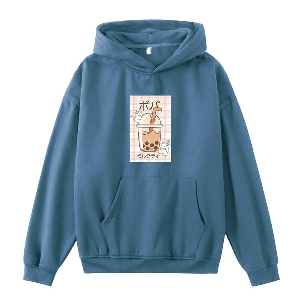 Kawaii Boba Milk Tea Oversized Soft Hoodies - Bobo's House