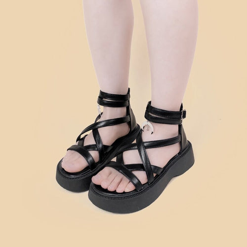 Luna Moon Leather Platform Glatiator Sandals - Women's 0 Bobo's House 