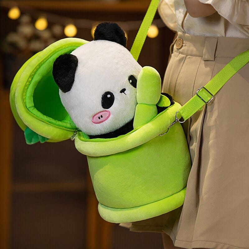 Peekaboo Panda Bamboo Plushie - 30 cm Pillows Bobo&#39;s House Peekaboo Panda Bamboo Bag w/ Strap 