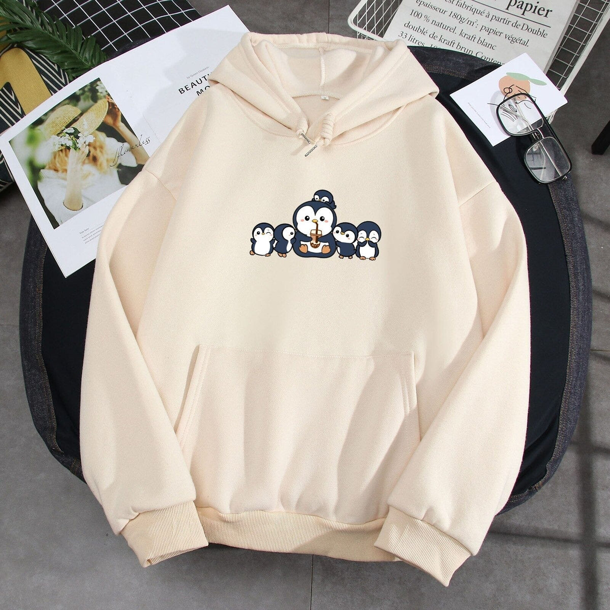 Penguins and Friends Soft Hoodie 0 Bobo&#39;s House Apricot S 