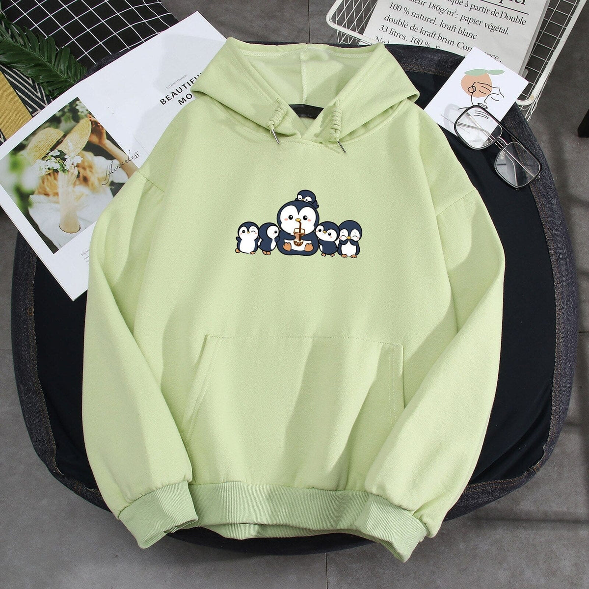 Penguins and Friends Soft Hoodie 0 Bobo&#39;s House Green S 