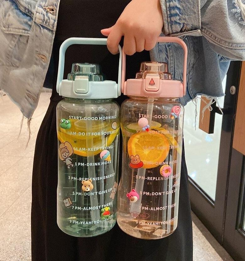 Remember To Stay Hydrated Large Capacity Bottles - 2L - Bobo's House