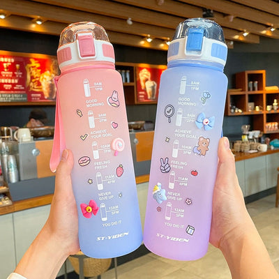 Remember To Stay Hydrated Tinted Slender Bottles w/ Stickers- 1L - Bobo ...