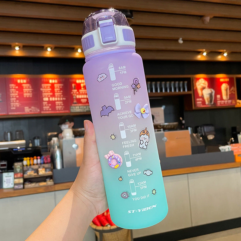 Remember To Stay Hydrated Tinted Slender Bottles w/ Stickers- 1L - Bobo ...