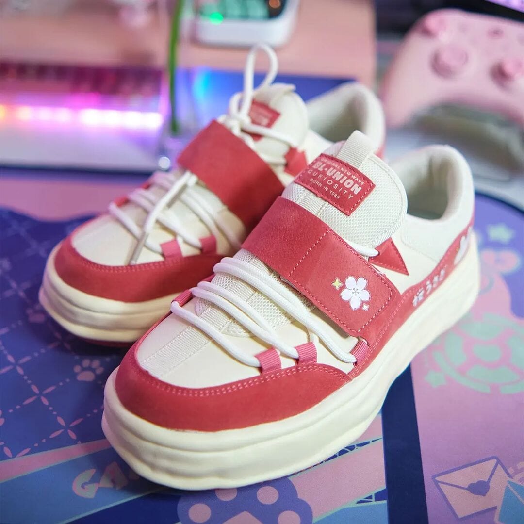 Sakura Pink Bunny Canvas Shoes with Velcro Strap - Women&#39;s 0 Bobo&#39;s House 