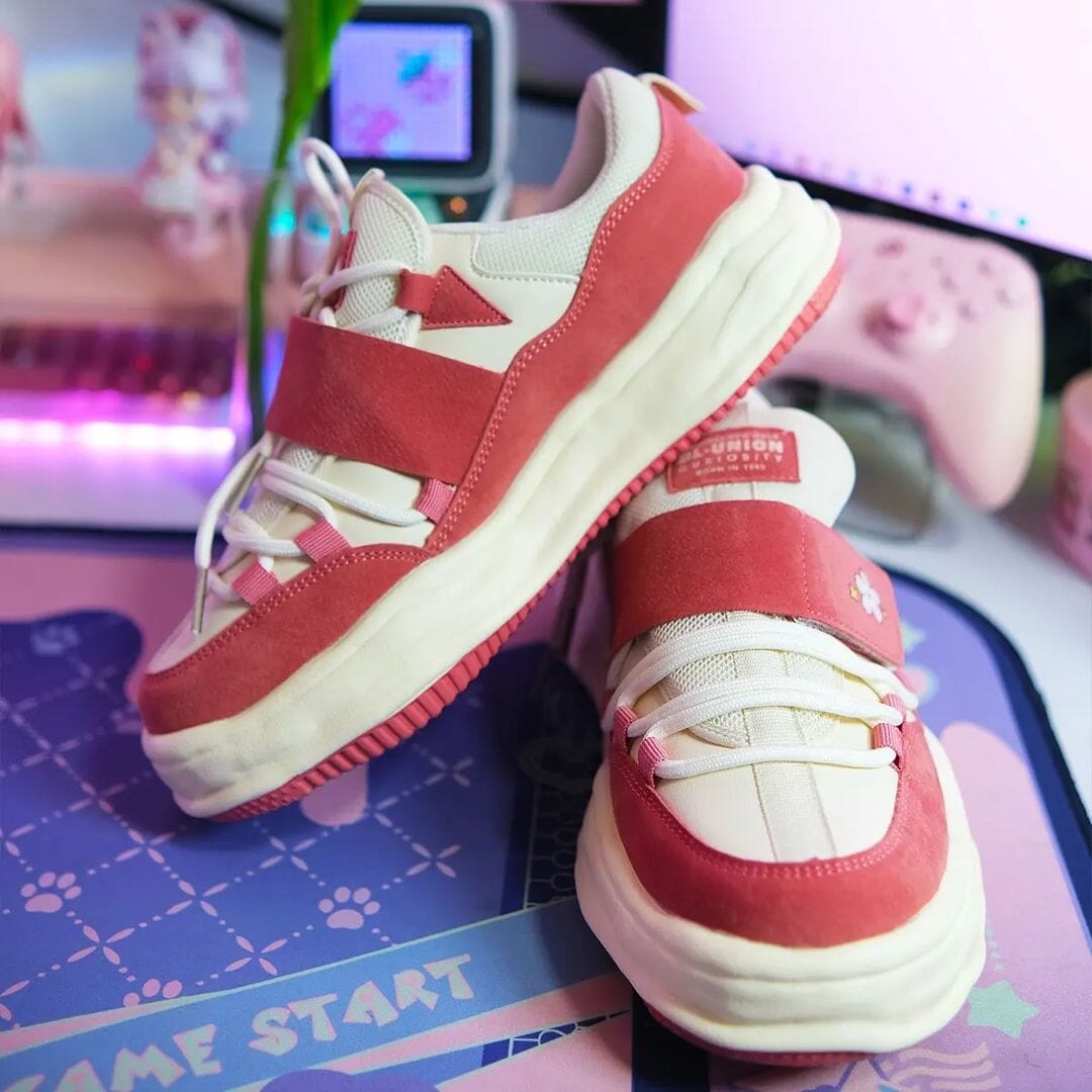 Sakura Pink Bunny Canvas Shoes with Velcro Strap - Women&#39;s 0 Bobo&#39;s House 