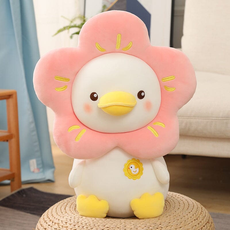 Ultra Fluffy Duck Plushie Pillows Pillows Bobo&#39;s House Pink 20cm 
